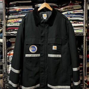 Carhartt Black Military Field Jacket with Reflective Stripes